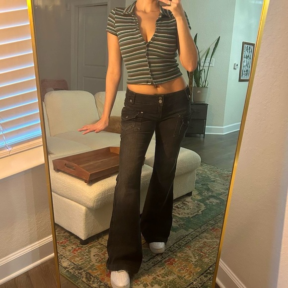 Sky and Sparrow button down striped top. Size medium. - Picture 2 of 5